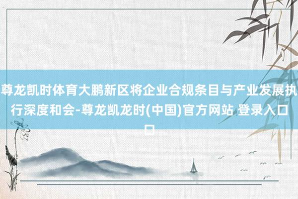 尊龙凯时体育大鹏新区将企业合规条目与产业发展执行深度和会-尊龙凯龙时(中国)官方网站 登录入口